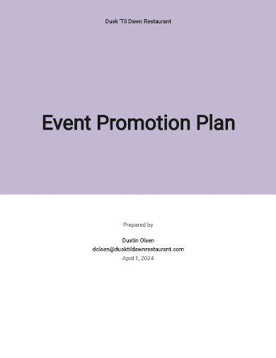 event promotion plan
