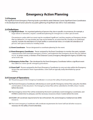 event staff emergency action plan