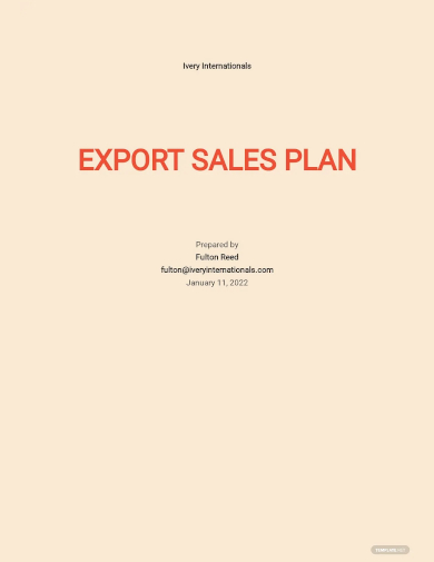 export sales plan template