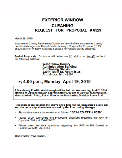exterior window cleaning proposal
