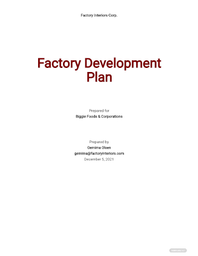 factory development plan template