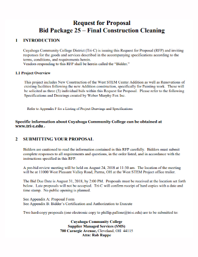 final construction cleaning proposal