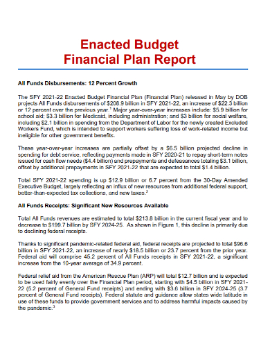 financial budget plan report