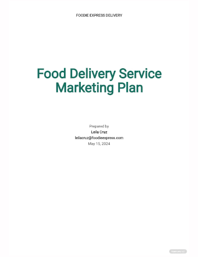 food delivery service marketing plan template