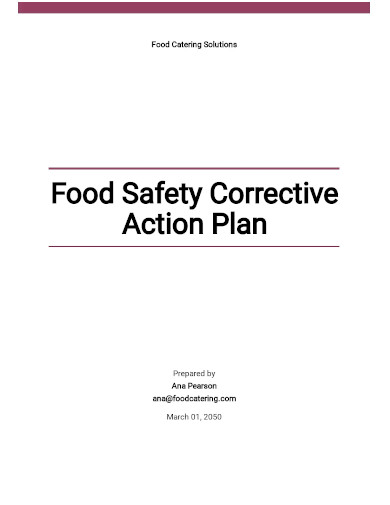food safety corrective action plan