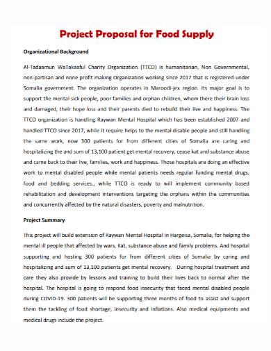 FREE 8 Food Supply Proposal Samples In PDF