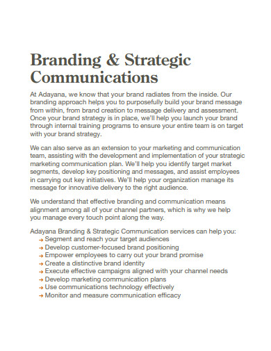 formal brand communication plan