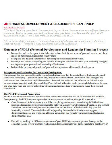 formal personal leadership development plan