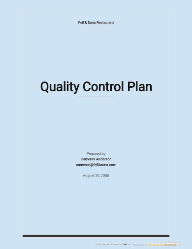 free simple quality control plan template