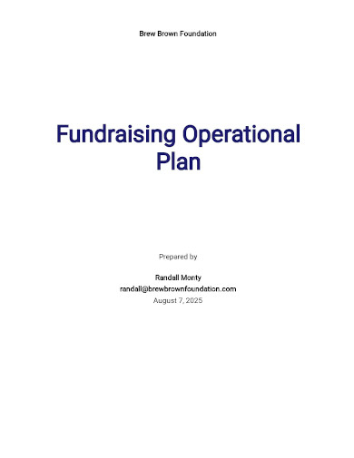 fundraising operational plan