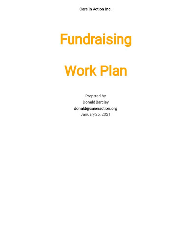 fundraising work plan