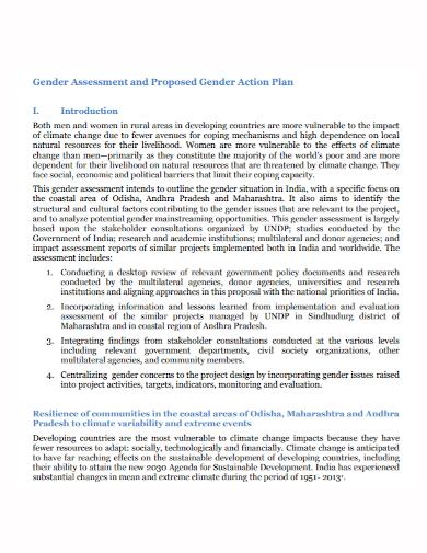 gender assessment action plan