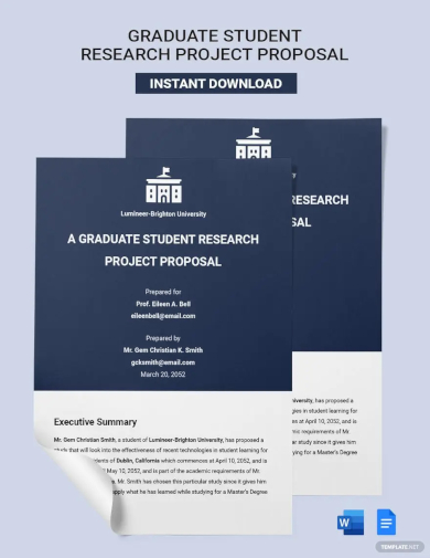 graduate student project proposal template