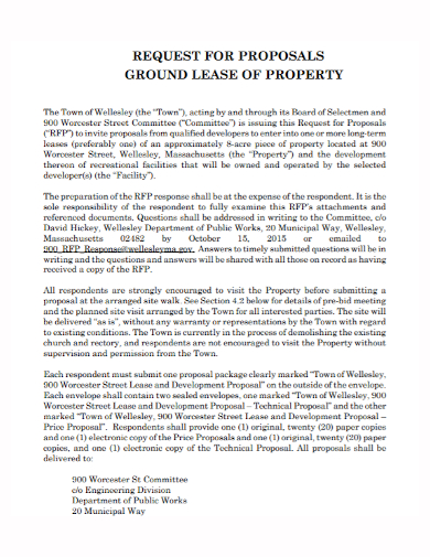 ground property lease proposal