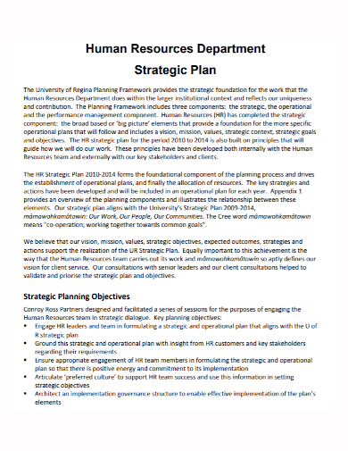hr department strategic plan