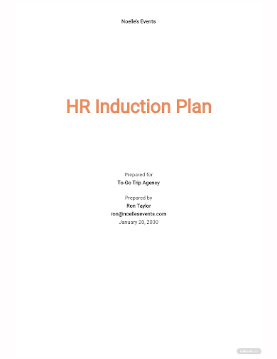 hr induction plan template