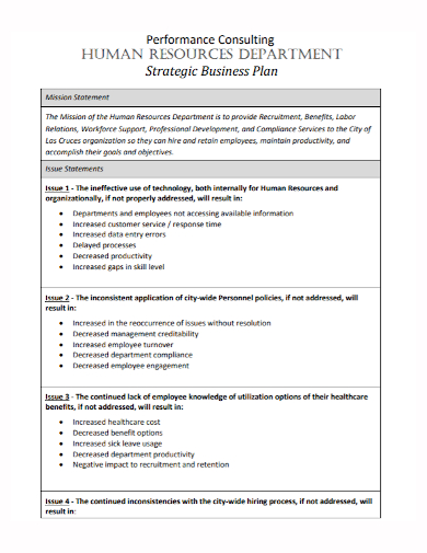 hr performance consulting business plan