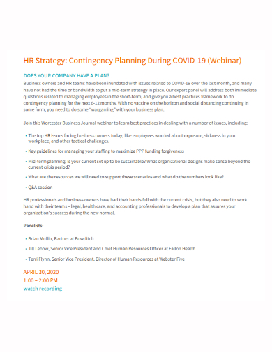 hr strategy contingency plan