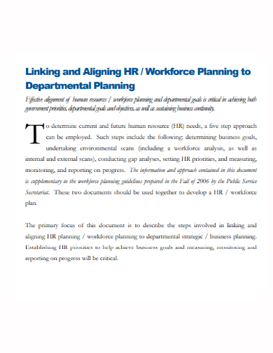 hr workforce department plan