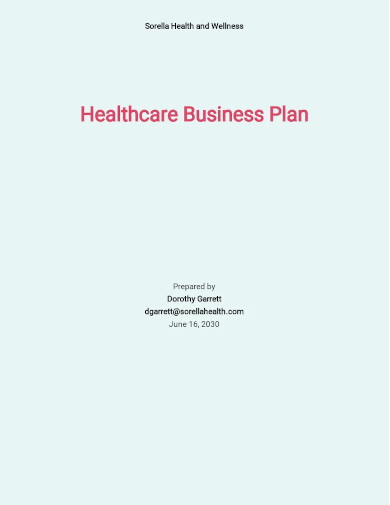 healthcare business plan