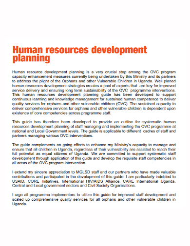 human resources development plan