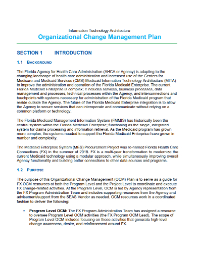 it architecture change management plan