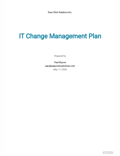 it change management plan template
