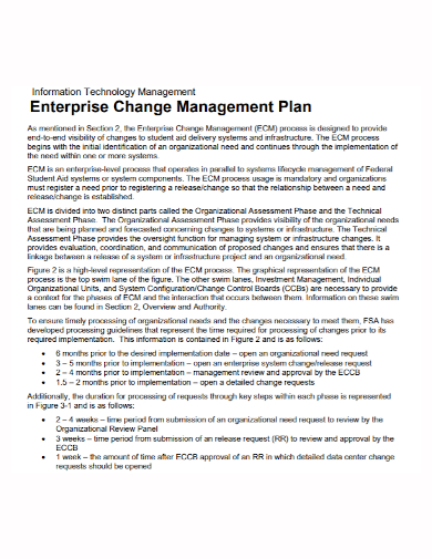 it enterprise change management plan