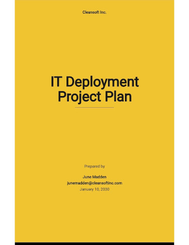 it infrastructure deployment project plan