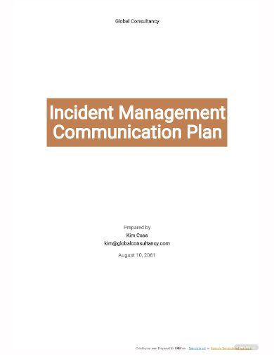 incident management communication plan template