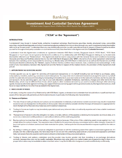 investment banking services agreement
