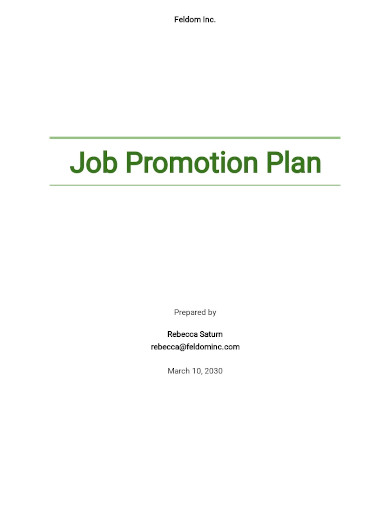 job promotion plan