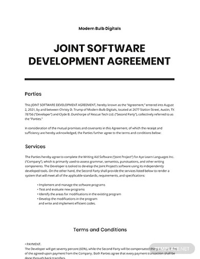 joint software development agreement