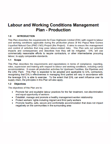 labour work management plan