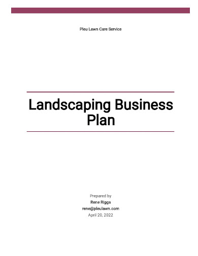 landscaping blank business plan