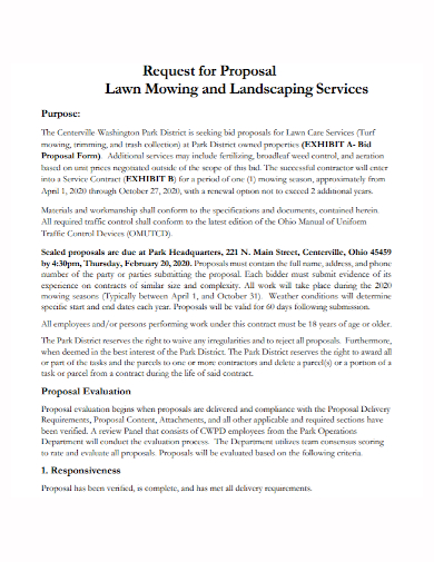 lawn landscaping services proposal