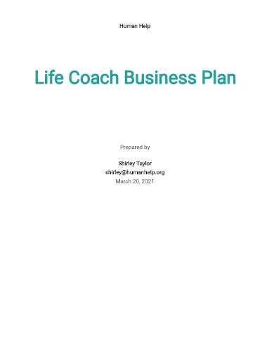 life coach business plan