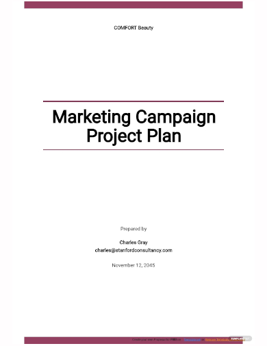 marketing campaign project plan template