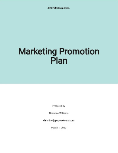 marketing promotion plan