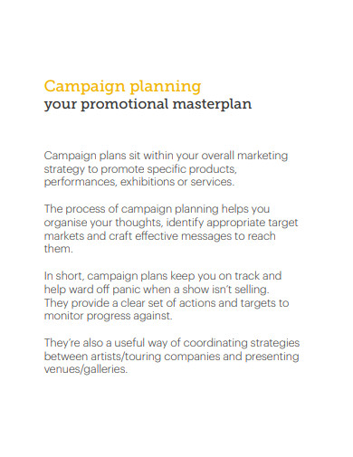 marketing promotional campaign plan