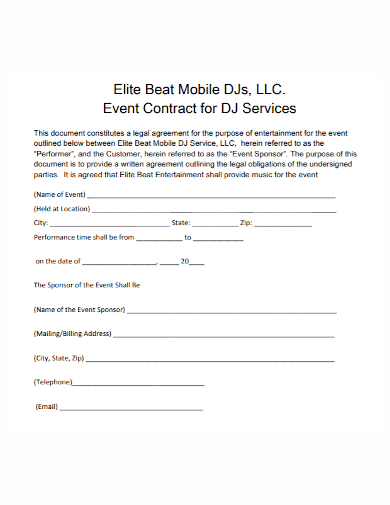 mobile dj event contract