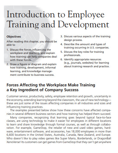 new employee training and development plan