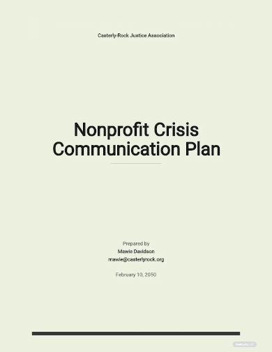 nonprofit crisis communication plan template