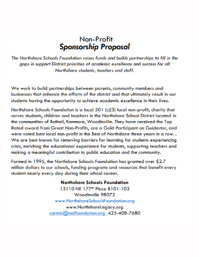 nonprofit school sponsorship proposal