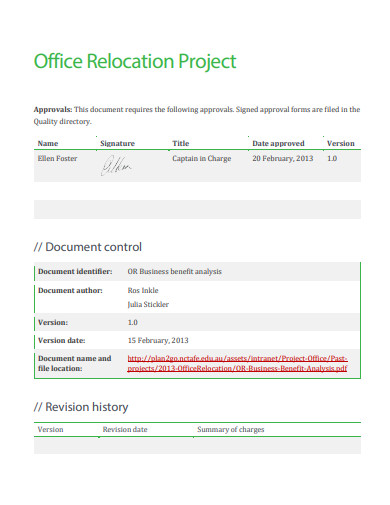 office relocation project plan