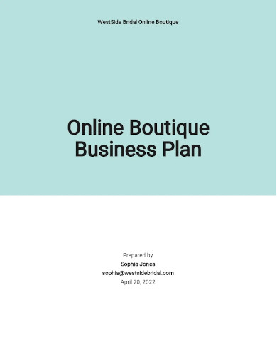online boutique business plan