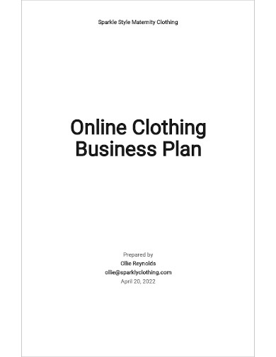 online clothing business plan