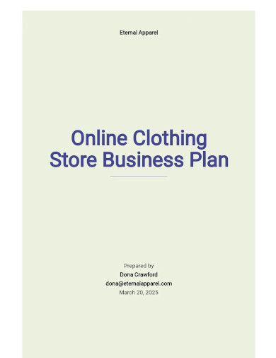 online clothing store business plan