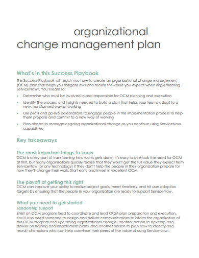organizational change management plan