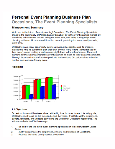 personal event management business plan